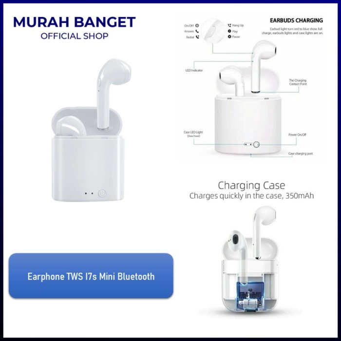 Earphone I7s TWS Wireless I7s Mini Stereo Super Bass PROMO Best Seller Terlaris Bluetooth Handsfree 