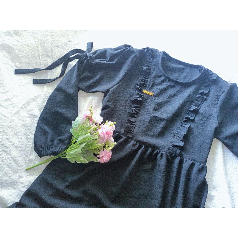 Thalita dress kringkel gamis lebaran cey airflow crinkle