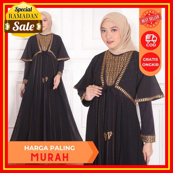 Abaya Dubai Mewah Terbaru Gamis Outer Abaya Gamis Turki Turkey Hitam Abaya Remaja Jumbo Gamis Hitam 
