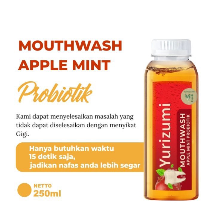 Hope Store - Yurizumi Apple Mint Obat Kumur Probiotik Fresh Mint Mouthwash Perontok Karang Gigi dan Plak