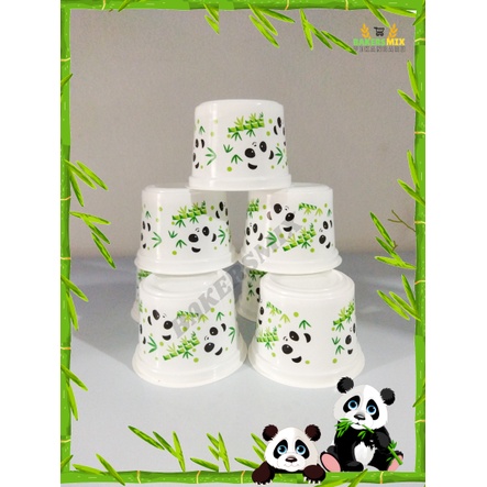 Cup Es Krim Putih Susu 100 ml = 50 pcs / Cup Ice Cream / gelas es krim MOTIF PANDA