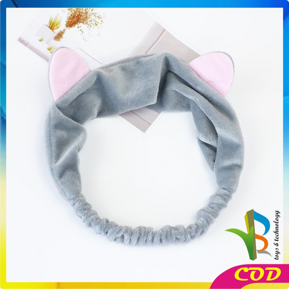 RB-C67 Bando Masker Motif Kuping Kucing Wanita Bahan Bludru / Bando Korea Facial Headband Hairband Women Aksesoris Rambut Import