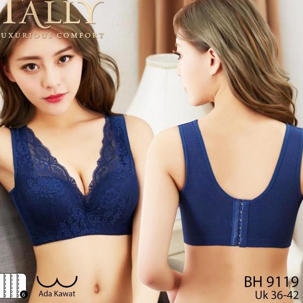 TERBARU TALLY 9119 Bh Penekan lemak brokat kait 6 kawat- Bra Jumbo CUP D | press lemak samping | ber