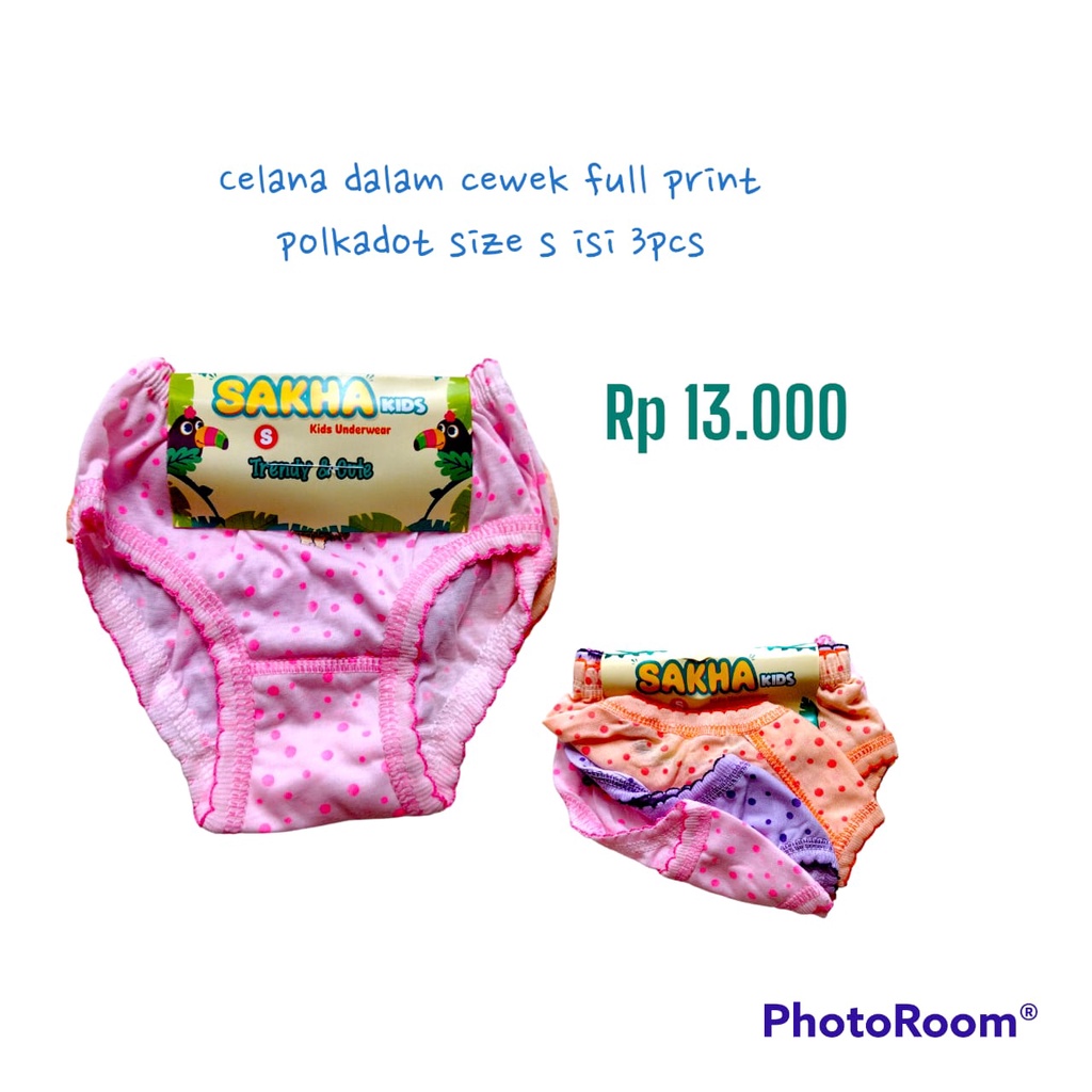 Celana Dalam Anak Cewek  Sakha Kids  ISI 3 PCS