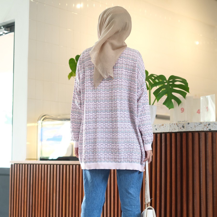 Ms Daisy Arya Premium Cotton Knit Outer Oversized Top Rajut Korea