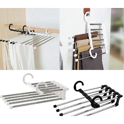 Gantungan Jilbab Multifungsi Hanger 5 in 1 Stainless Steel - missbejogrosir