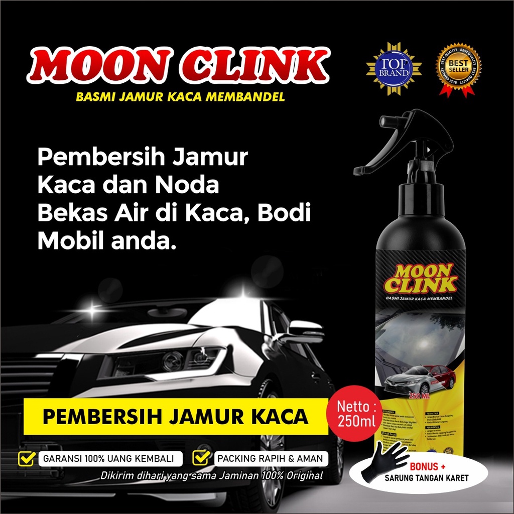 MOON CLINK PEMBERSIH JAMUR KACA MOBIL CAIRAN OBAT PENGHILANG KERAK ANTI JAMUR BODY KACA MOTOR