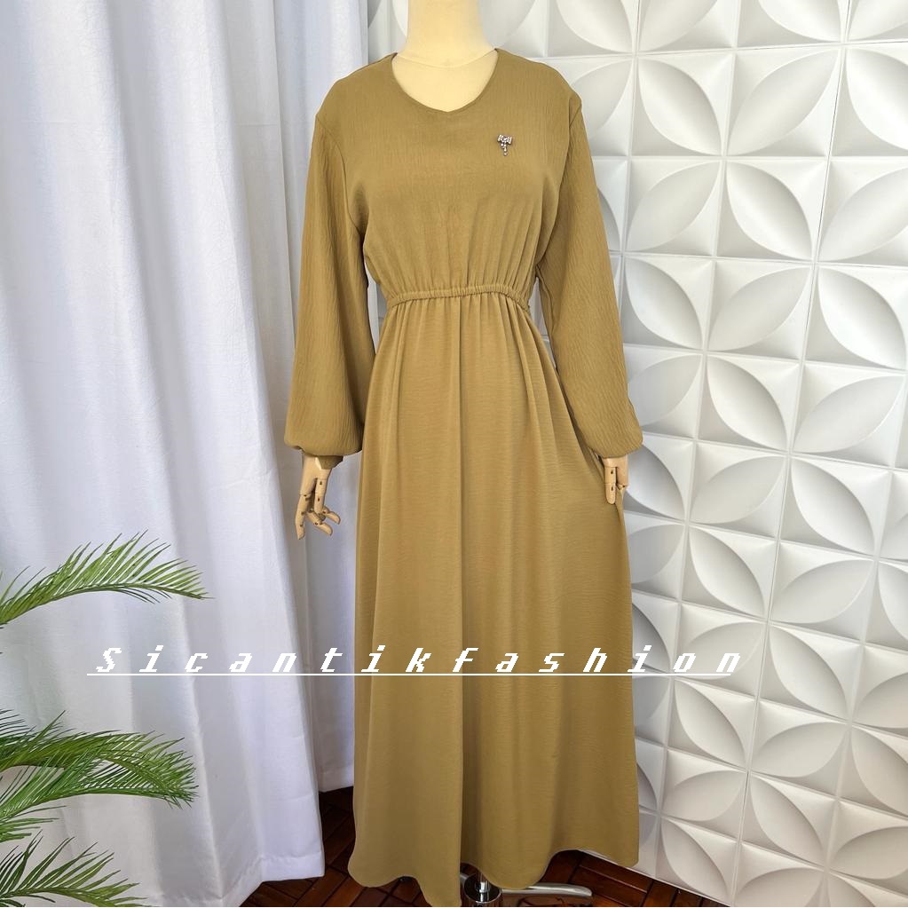 Dress Wanita Bahan Crinkle Airflow // Pakaian Muslim Wanita // Korean Style