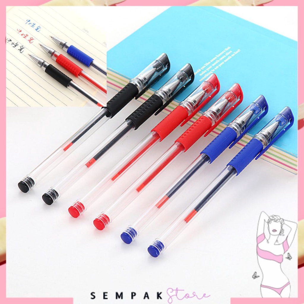 SS Pena Gel 0.55mm Standard Pulpen tinta cair Alat Tulis Sekolah Kantor Pen Warna Warni Pena Ujung Lancip ATK Murah