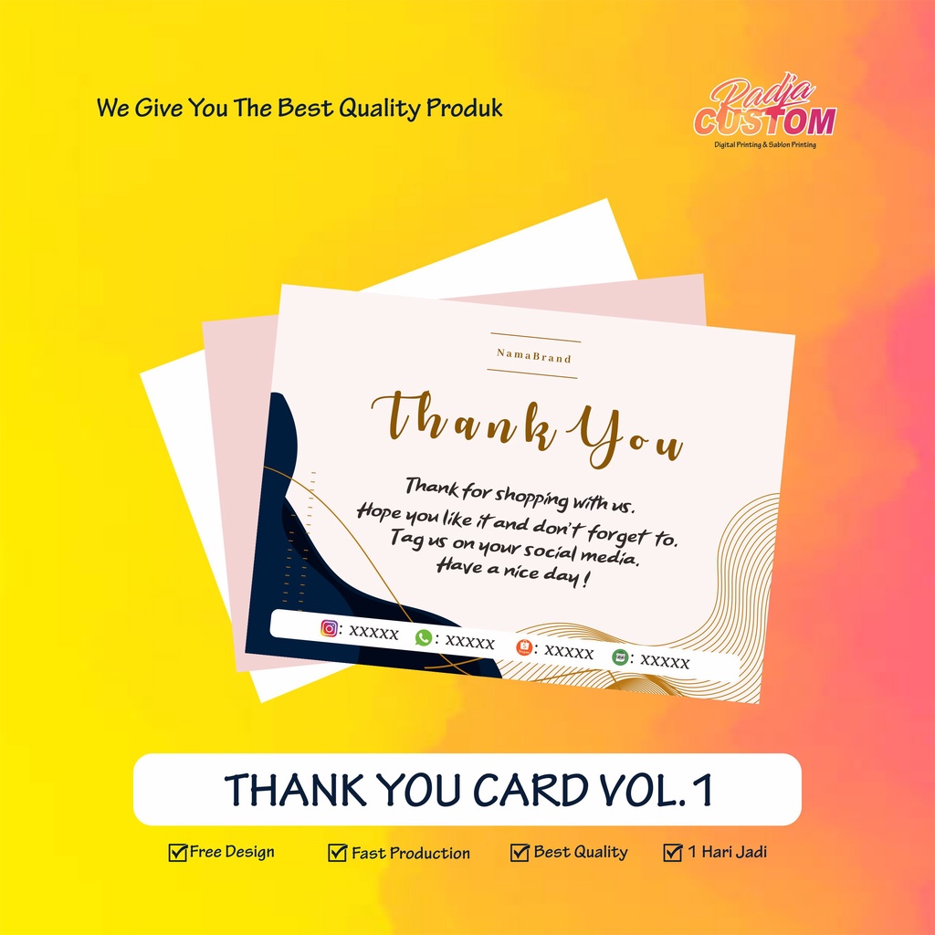 

Thank You Card/ Thanks Card Custom/ Thanks Card/ Kartu Ucapan Vol. 1