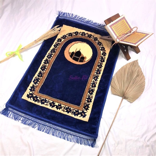 Sajadah Turkey Embos Tebal Premium + Rumbai 70x110 CM Sejadah Lembut Turki Bisa COD