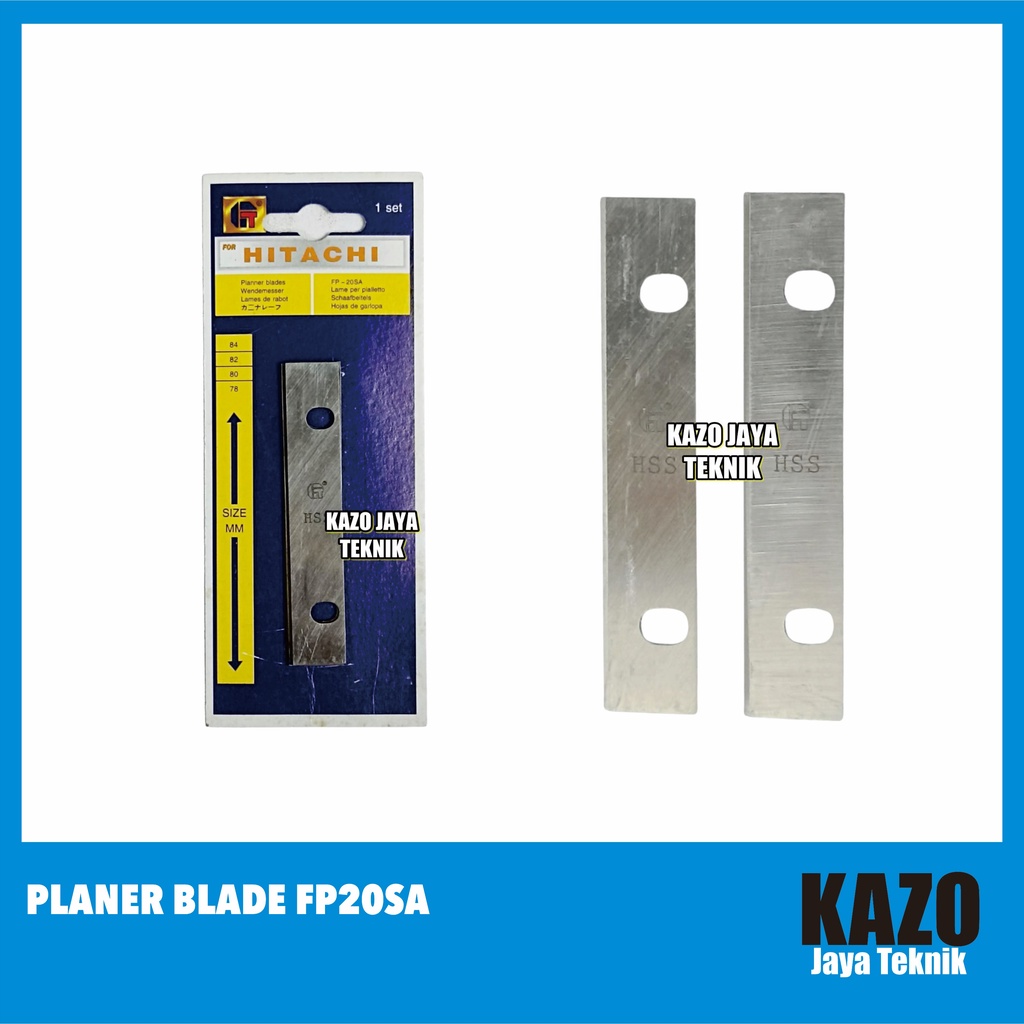(1 set isi 2 pcs) Planer Blade FP20SA / Mata Pisau Mesin Pasah