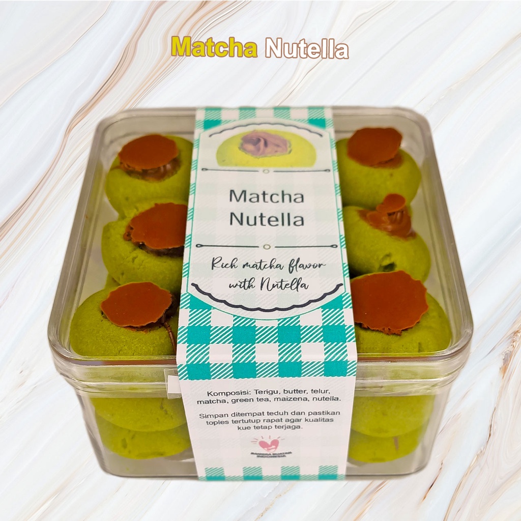 

Matcha Nutella Cookies Kue Kering Green Tea Hazelnut Toples 300 gram Pinki Pie Cake Poris