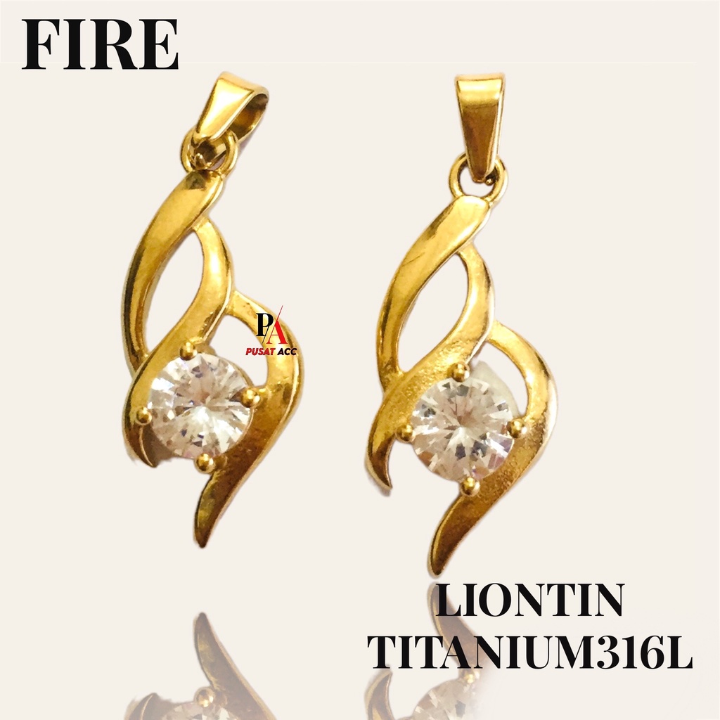 Kalung Liontin Titanium GOLD Stainless Steel Anti Karat Premium Quality