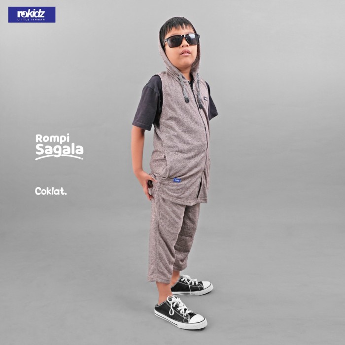 Rompi Sholat ROKIDS SAGALA Rompi Sholat Shalat Solat Anak Cowok Muslim Original - Coklat, M(H0A1) ro