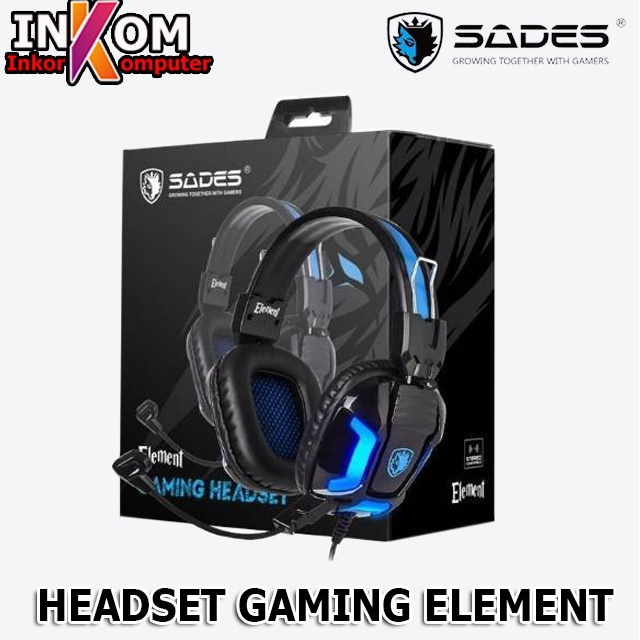 Headset Gaming Stereo Headset Gaming Sades Element