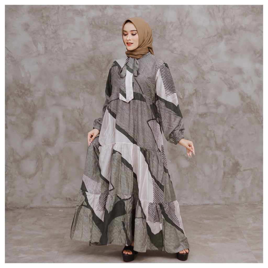 BNL Dress - Baju Dress Wanita Fashion Wanita Muslim Simple Gamis Lengan Balon Terbaru Dress Variasi 