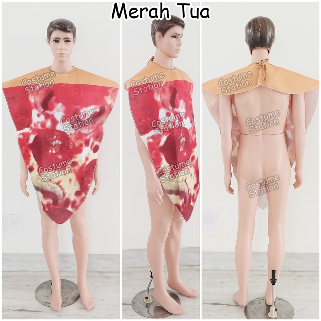 Kostum Pizza Mascot / Costume Maskot Onesie Roti Makanan Halloween dewasa