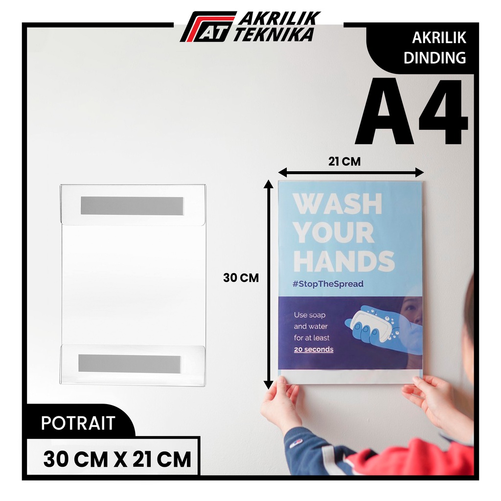 (Free Ongkir) TEMPAT BROSUR AKRILIK / AKRILIK TEMPEL / SIGN HOLDER AKRILIK A4 New