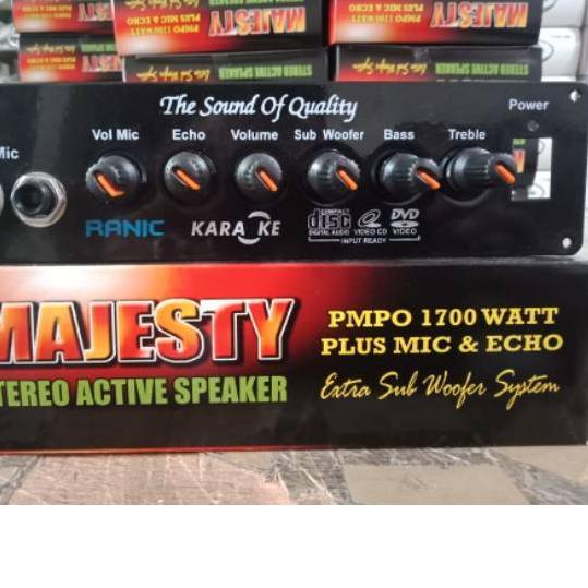 ➯ kit power amplifier speaker aktif stereo karaoke plus echo 1700w PMPO majesty ☄
