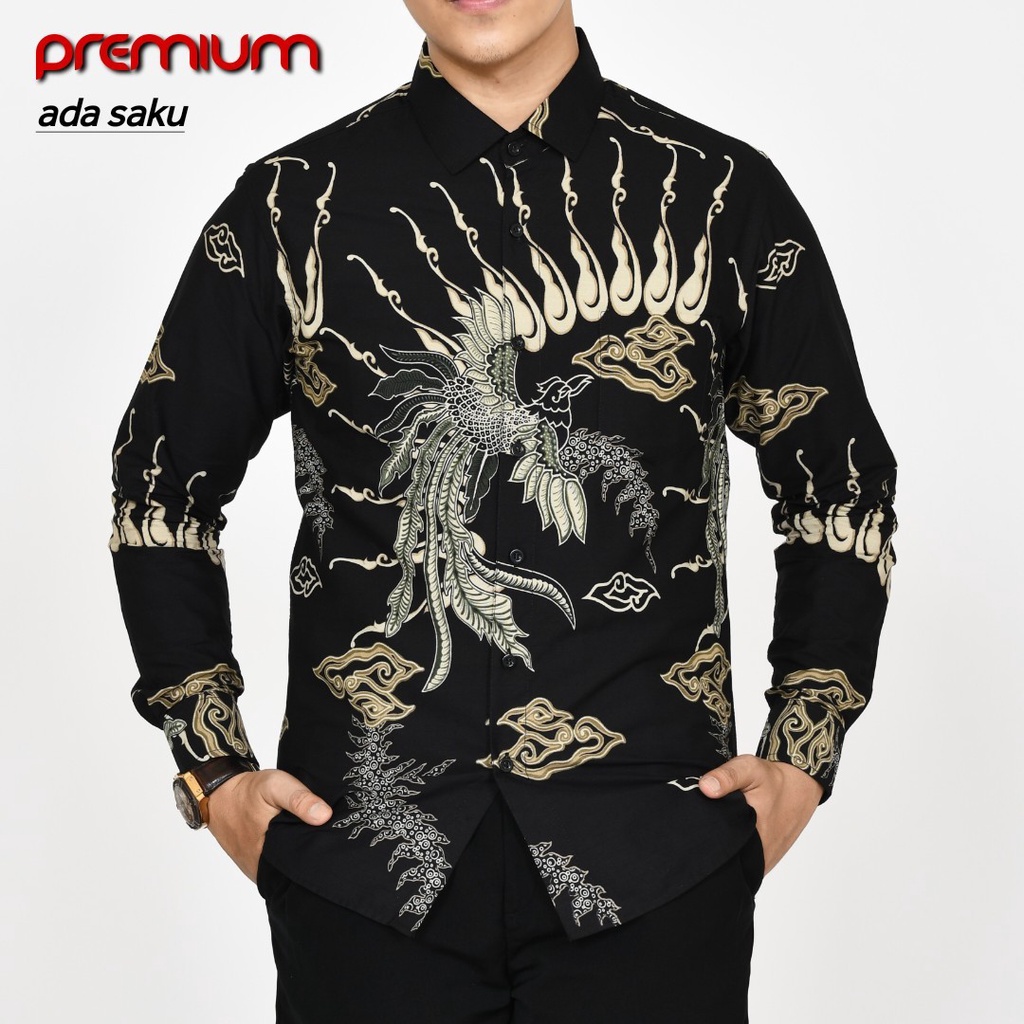 Baju Batik Pria Slimfit Kemeja Lengan Panjang Slim Premium Kode 2041