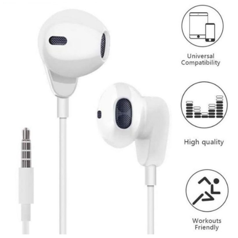 Headset  earphone Samsung Oppo Vivo DLL (kompatibel All Handphone)