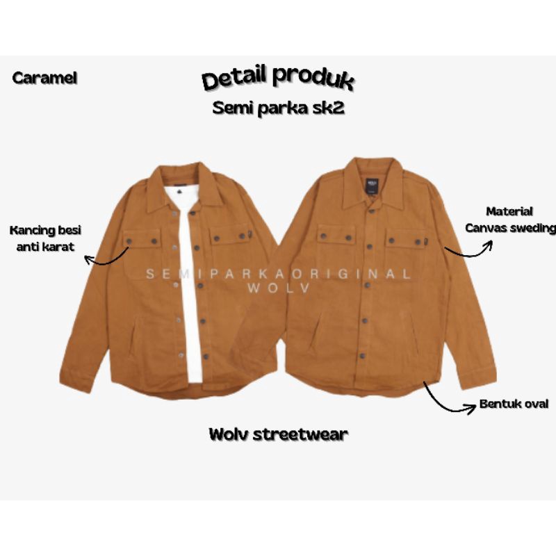 Kemeja pria semi parka sk2 gold wolv