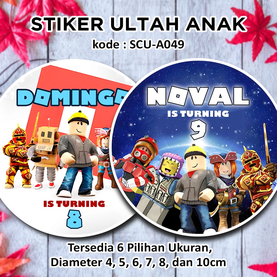 

STIKER ULTAH ANAK ROBLOX STICKER LABEL ULANG TAHUN ANAK BINGKISAN SOUVENIR KEMASAN KOTAK NASI BOX KUE MAKANAN TUMPENG MINI KIDS BIRTHDAY SEGEL HAMPERS