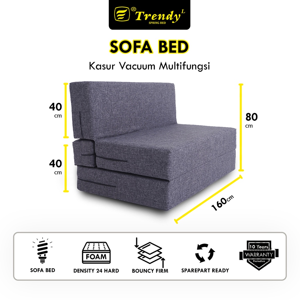 Trendy Paradiso Sofa Bed Premium 160x200x20 Vacuum, Press & Roll Sofa Lipat Kasur Busa Multifungsi