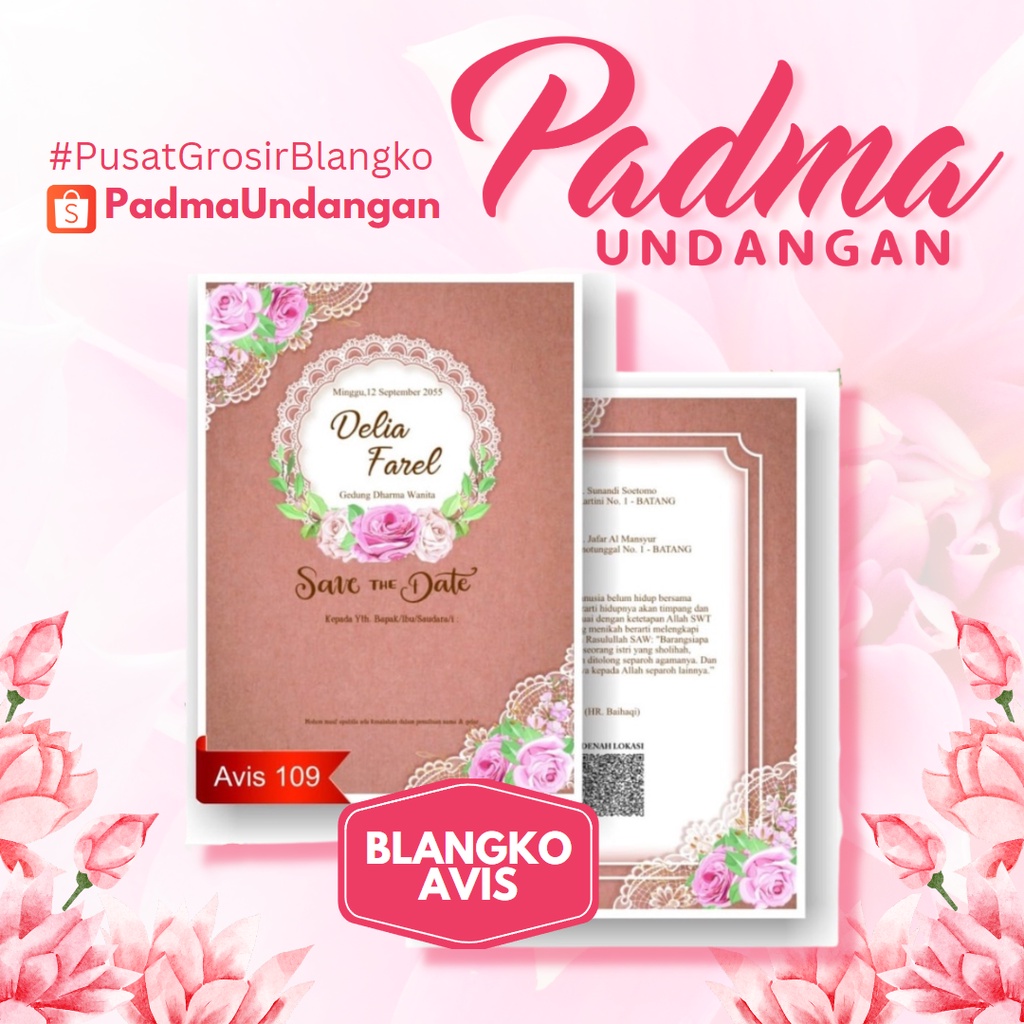 Blangko Undangan Avis 109 | PadmaUndangan