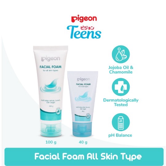 Pigeon Teens Facial Foam For All Skin Types / Sabun Muka Remaja / Pembersih Wajah