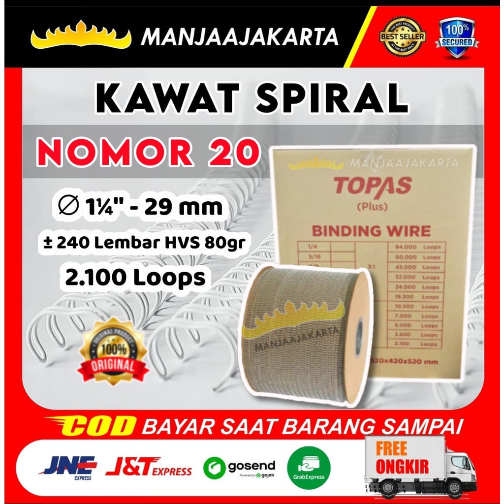 

Jilid Spiral Kawat 11/4putih TopasPlus Spiral Kawat jilid spiral Nomor 20 putih kawat spiral kawat roll ring kawat spiral spiral kawat roll ring kawat jilid buku spiral buku tulis spiral buku spiral Kawat Jilid Buku A5