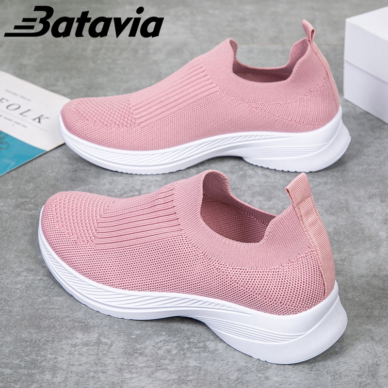 （COD）Batavia Sepatu olahraga premium perempuan terbaru rajut adem antislip antiaus sepatu lari anak perempuan sepatu sneakers wanita N11