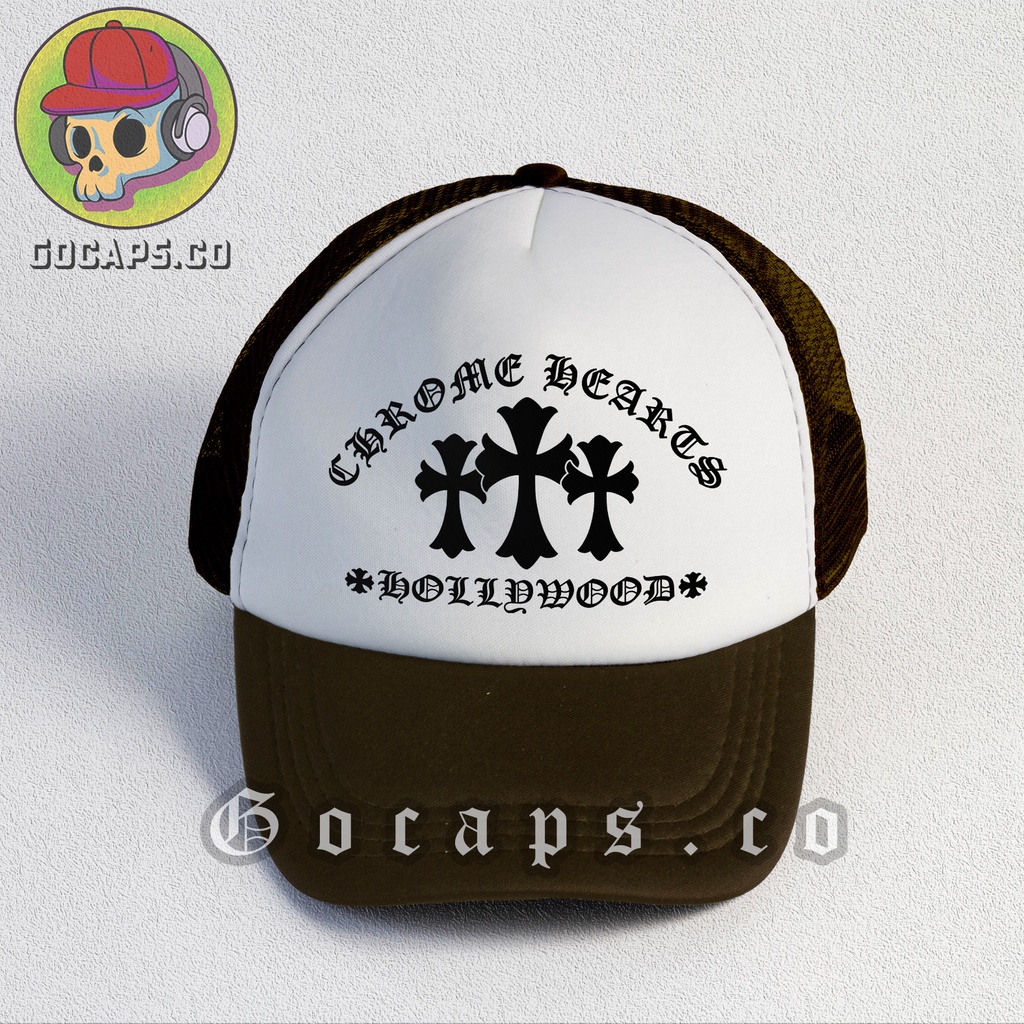 Gocaps - Topi Jaring Trucker Chrome Unisex (Premium Quality) - 3 Cross
