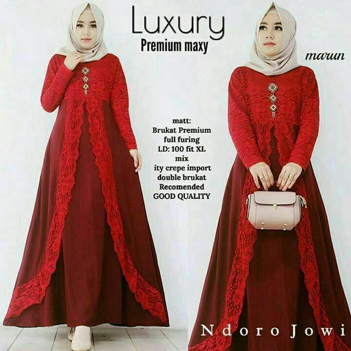 gamis brukat baju muslim brokat cocok untuk lebaran dan pesta kawinan kondangan