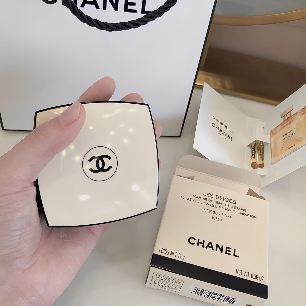 CHANEL LES BEIGES HEALTHY GLOW GEL TOUCH FOUNDATION CUSHION 11g SHADE SHEER POWDER N10 N12 N20 SPF 25 / PA++