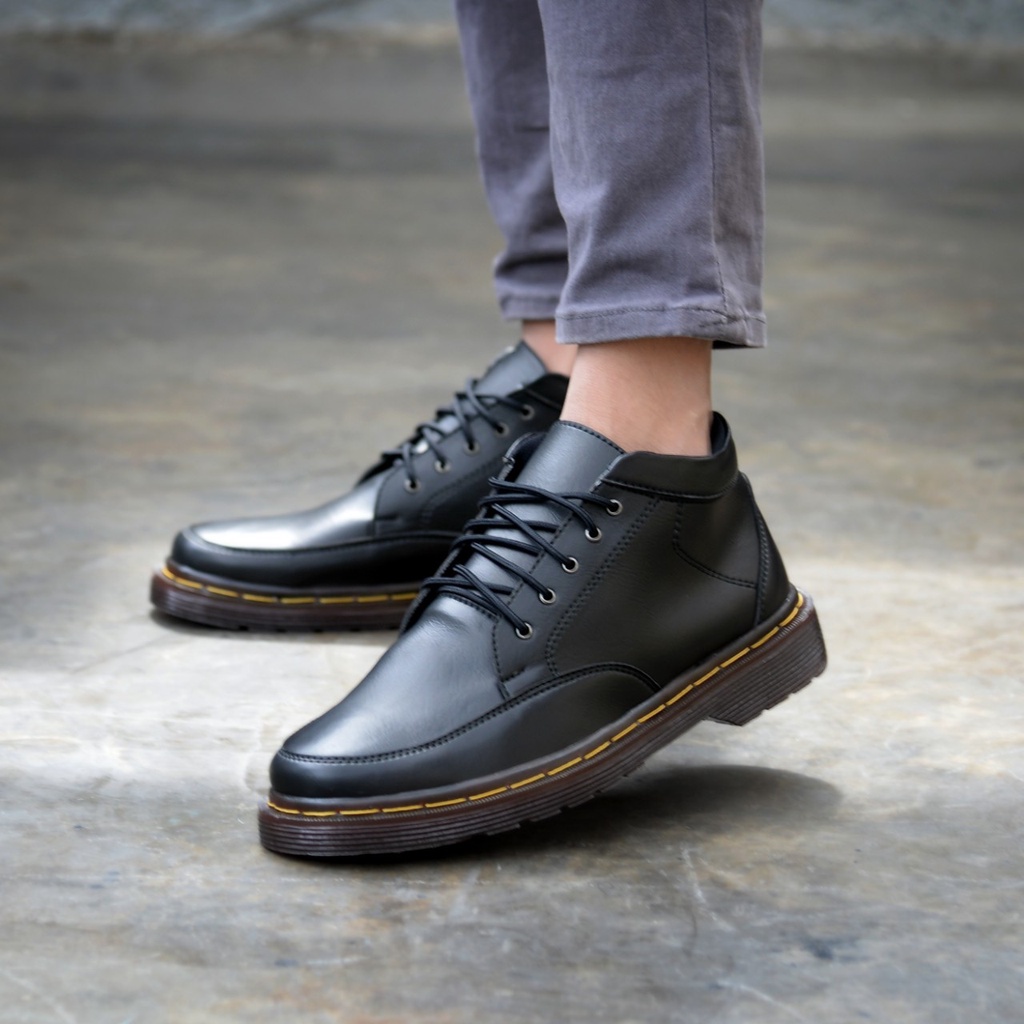 RIONZ X FORLAN BLACK - Sepatu Formal Pria  Kuit PU Hitam Coklat Brown Oxford Casual Sepatu Pantofel Kantor Kuliah Pesta Nikahan Kondangan Gereja Gaya Kekinian Terlaris Murah