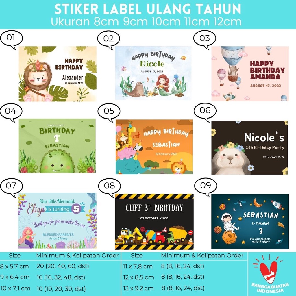 

Stiker Ulang Tahun Anak Sticker Ulang Tahun Custom Birthday Sticker Label Hampers Stoples Bento Goody Bag Persegi