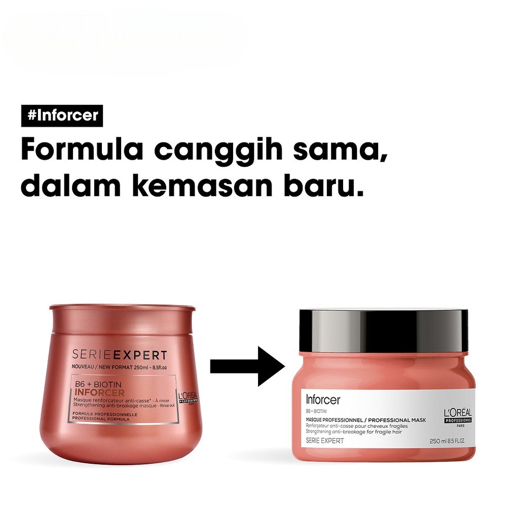 LOREAL Serie Expert Inforcer Hair Mask - Masker Nutrisi Perawatan Rambut Rusak Bercabang Patah 250 ml