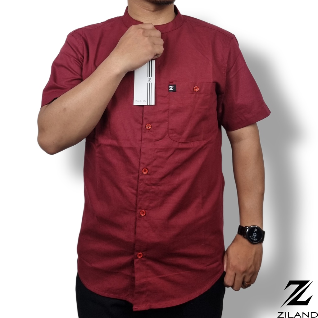 Kemko Dewasa ZILAND New Kemeja Koko Pria Lengan Pendek Polos Katun Sigaret Premium Ada Ukuran Jumbo High Quality