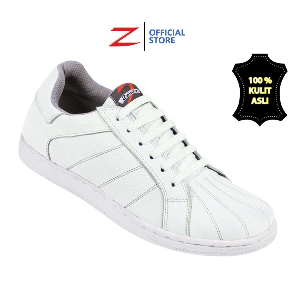 MENARIK Zeintin - Sepatu Sneakers Pria Sepatu Putih | White Sneakers | Bahan Kulit ZEINTIN RE
