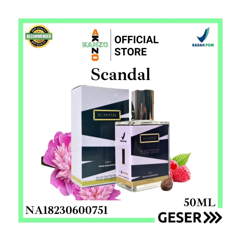 Kanzo - [BPOM] Parfum Scandalous 50ml Premium / Parfum Scandal 50ml Best Seller  / Parfum Wanita Wangi Tahan Lama