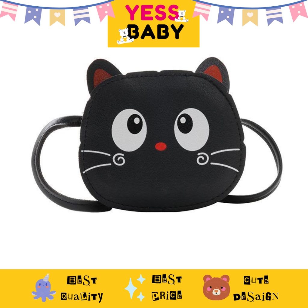 YESSBABY CATHY BLACK Tas anak Small and cute cartoon pattern single shoulder/children's leisure bag