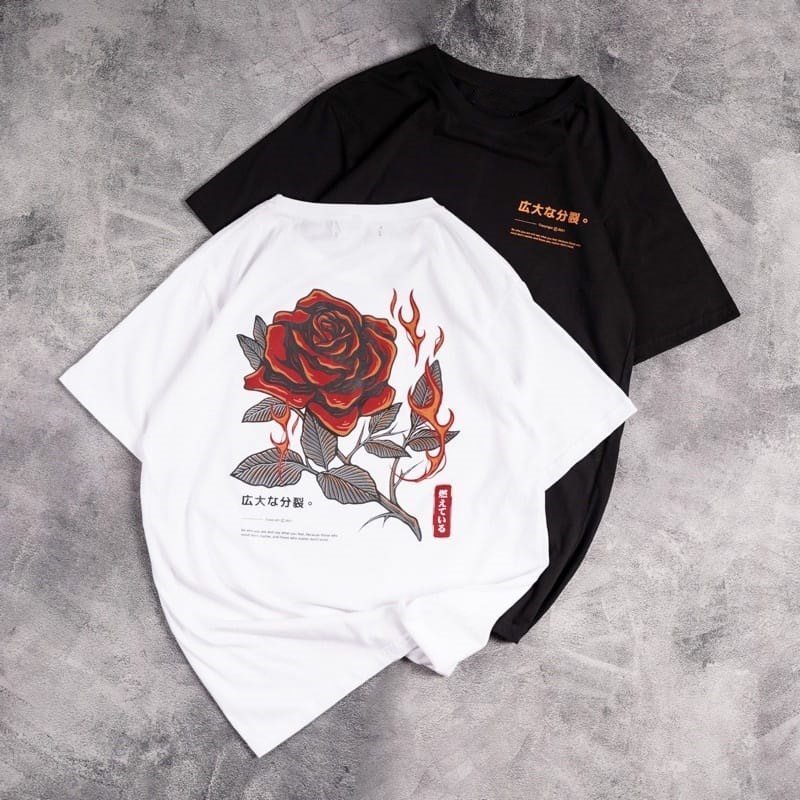 GSC - Kaos Oversize Flower Fire // Baju Oversize Terbaru Motif Flower Fire