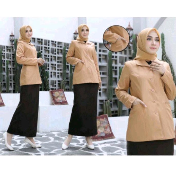 Terlaris Stelan Blazer Baju Seragam Pramuka Pns Guru Wanita Dewasa Terbaru