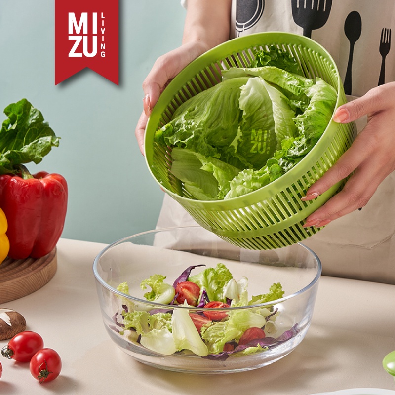 MIZU TATSUMAKI 5L Vegetable Salad Spinner Pengering Sayuran Putar Peniris