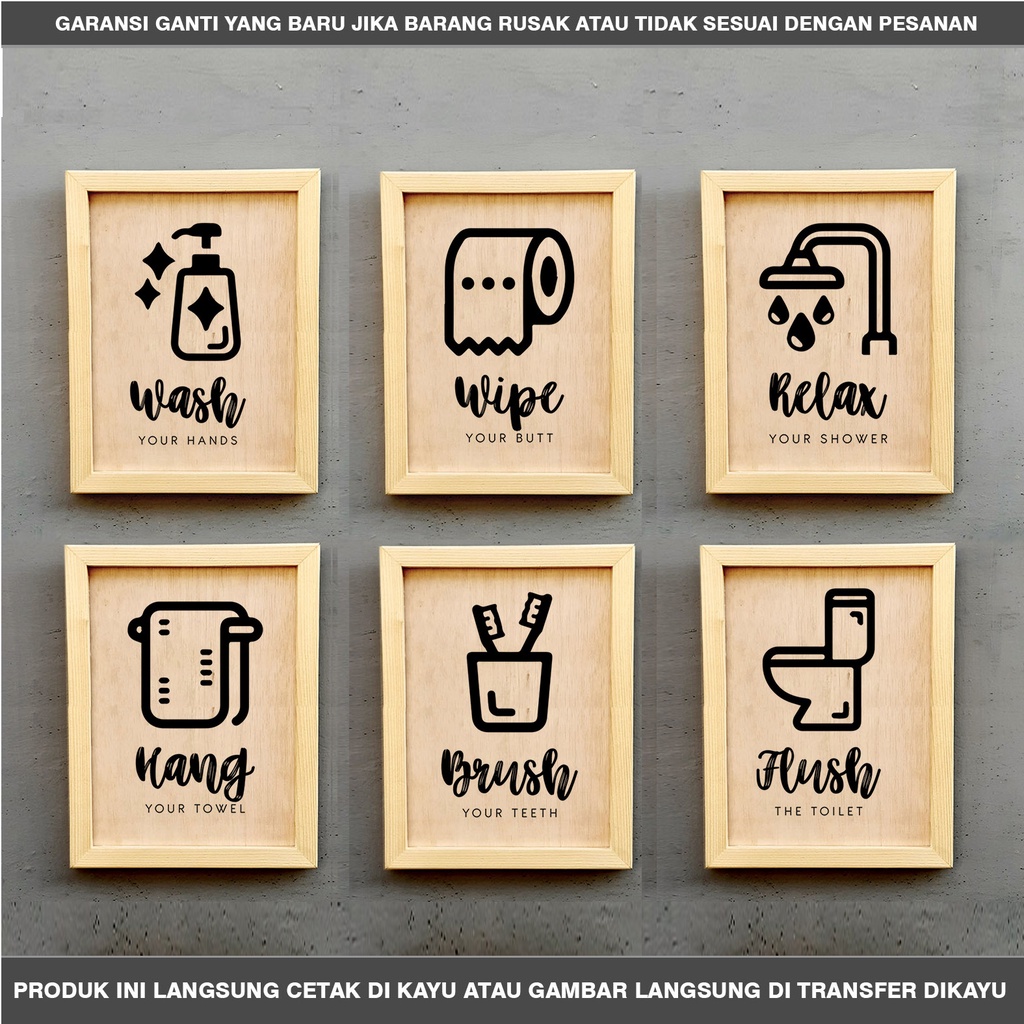 HIASAN DINDING KAMAR MANDI | TOILET RULES | WALL DECOR TOILET RULES