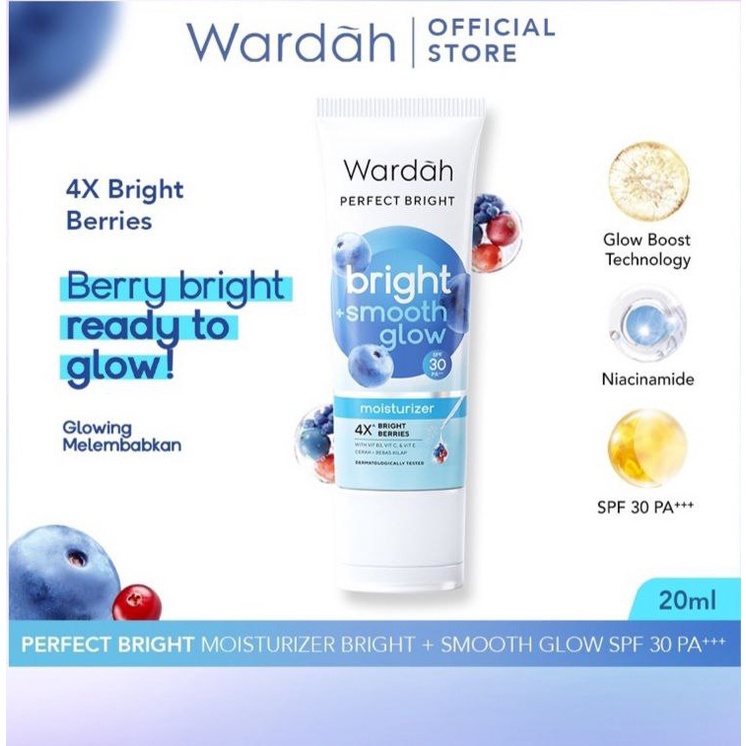 WARDAH PERFECT BRIGHT SMOOTH GLOW MOISTURIZER PELEMBAB WAJAH WARDAH
