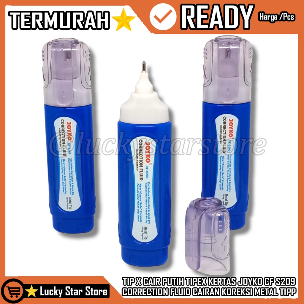 

TIPEX CAIR JOYKO CF S209 CORRECTION FLUID TIP EX KERTAS CAIRAN KOREKSI PENGHAPUS TIPE X TIPP TIPPEN UJUNG METAL BESI PELAPIS KESALAHAN TULIS PENA PULPEN BOLPEN BOLPOIN PEN TINTA PUTIH TAMBAL KENKO LUQUID TAPE PAPER JOIKO SETIP PENGHAPUS HAPUS HAPUSAN