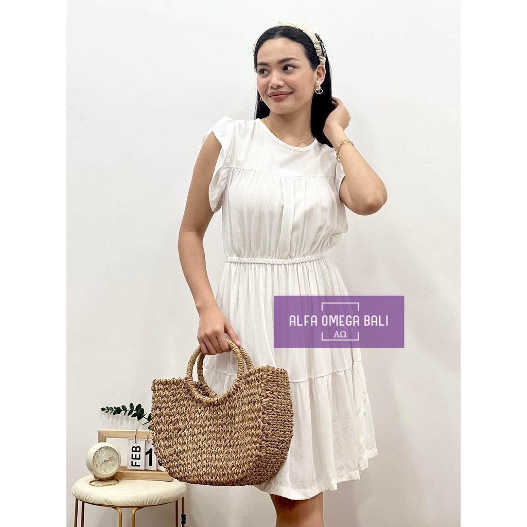 Dress Kasual Rempel Tanpa Lengan